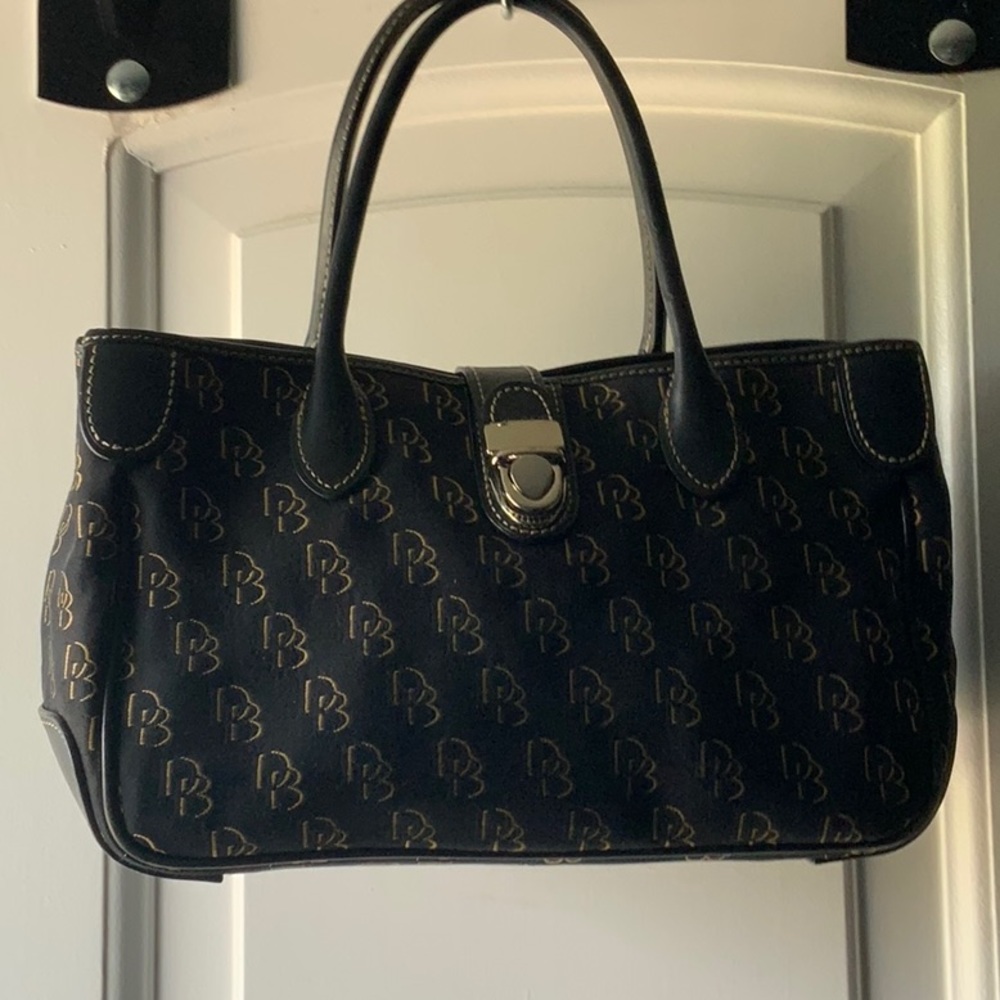 Dooney & Bourke Black and Gold Monogram Handbag